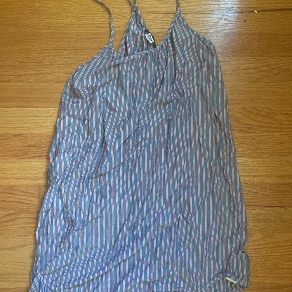 BDG Blue and Red Striped Flowy Summer Dress